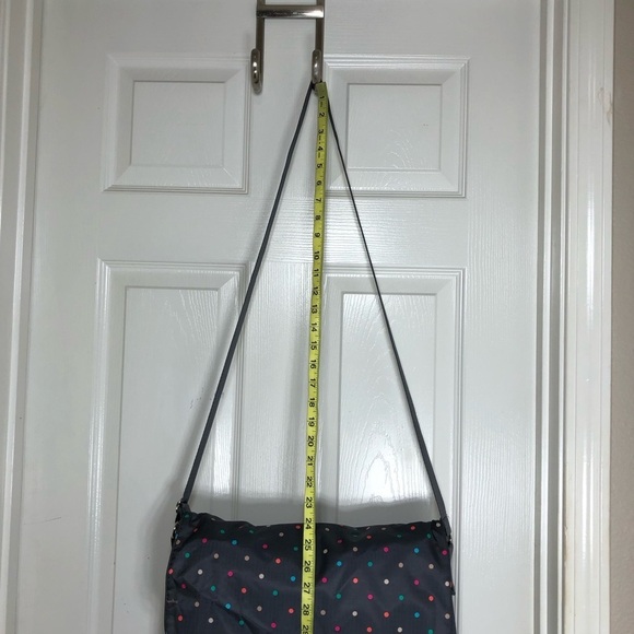 LeSportsac True Messenger Handbag Gray With Colorful Polka - Picture 15 of 16
